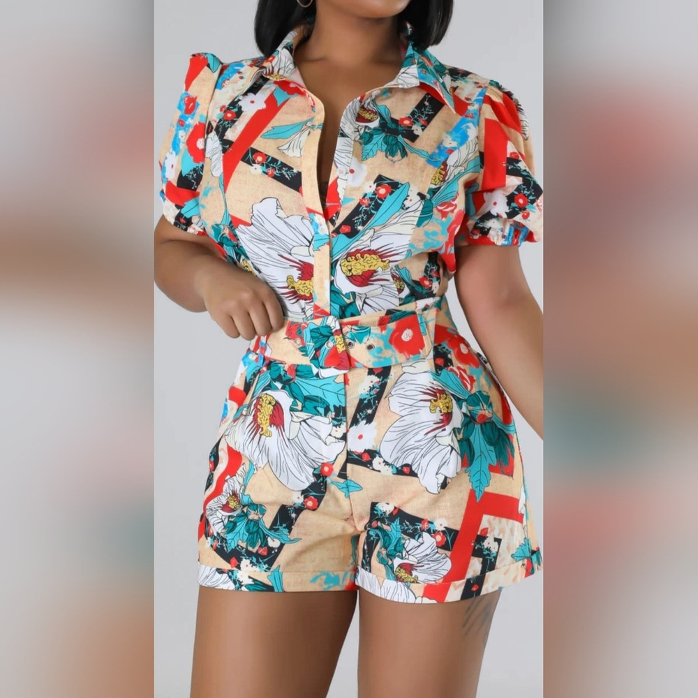 Floral Print Women Short Set